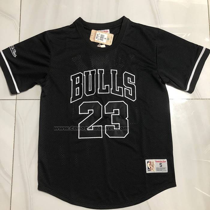 Maglia Manica Corta Chicago Bulls Michael Jordan No 23 Nero